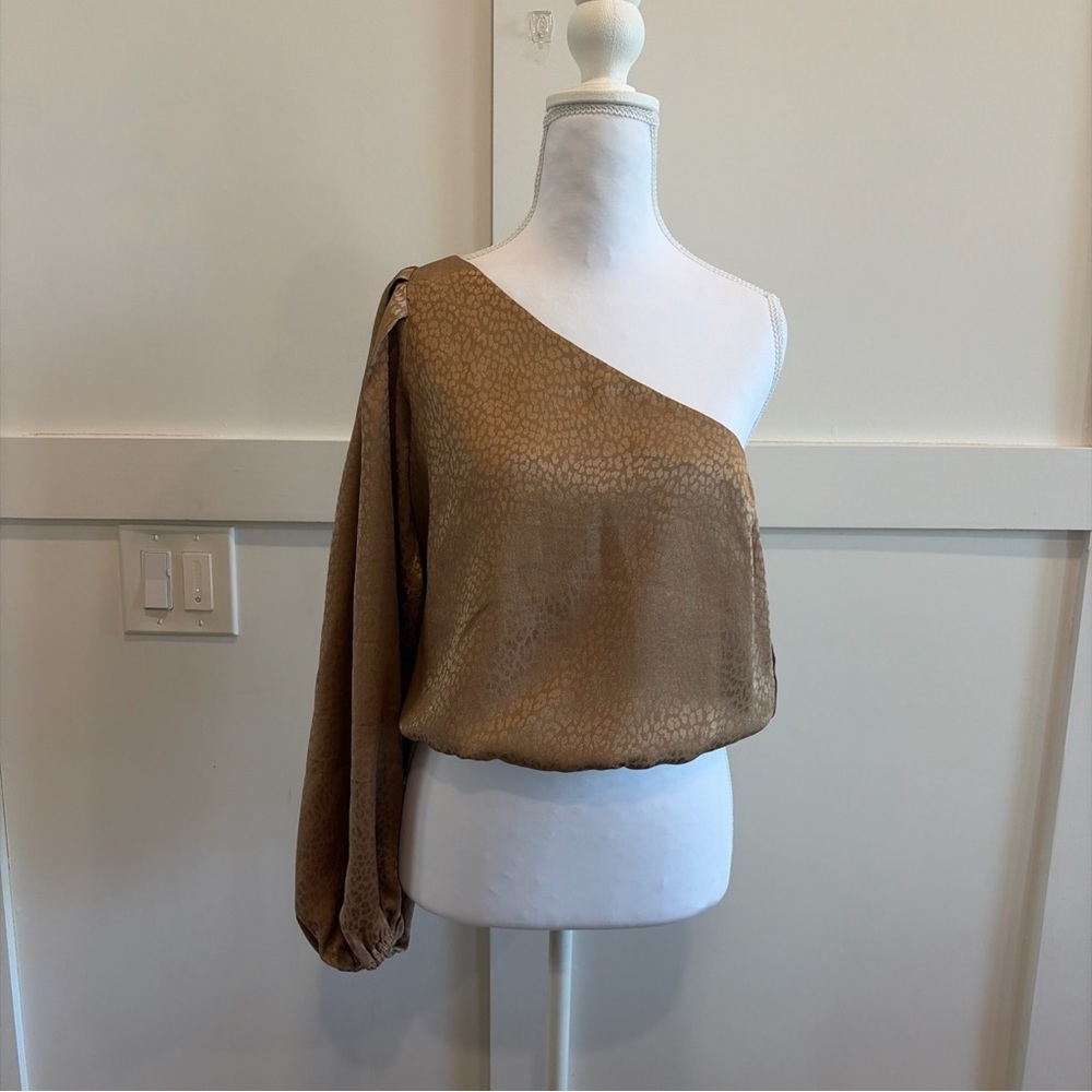 Show Me Your Mumu Party Top Bronze Cheetah Womens Sz S Vacation, Boho Glam